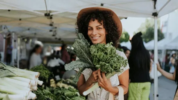 woman with kale